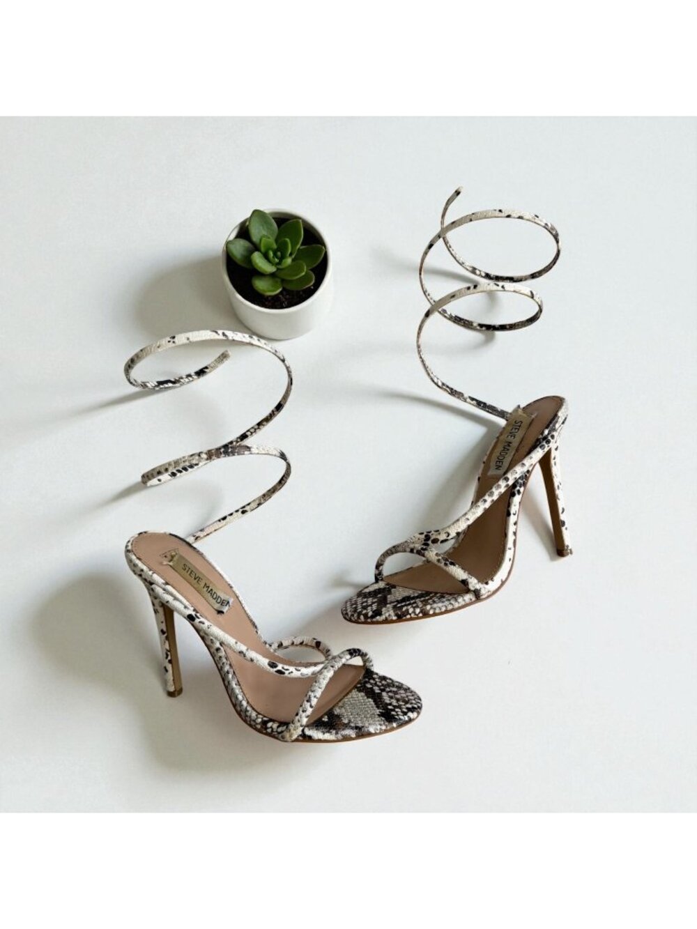 STEVE MADDEN Sweetie Spiral Strap Heels Sandals Size 6.5